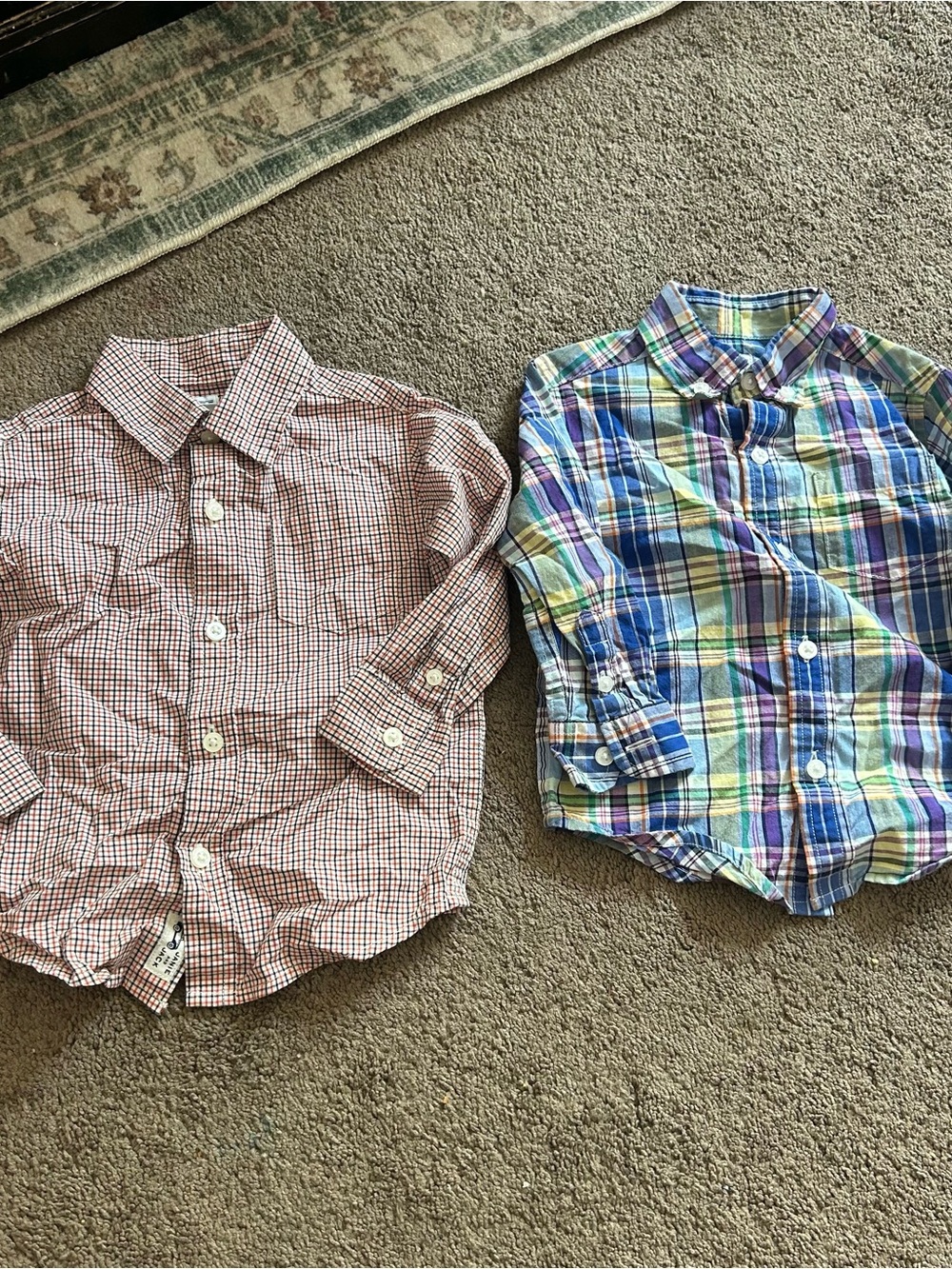 Janie and Jack Plaid Button-Down Shirts - Blue & Brown